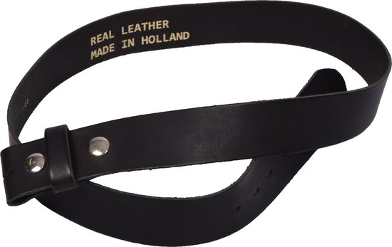 Donkerblauw leren riem met zilverkleurige gesp | Stuivenga Lederwaren Delft