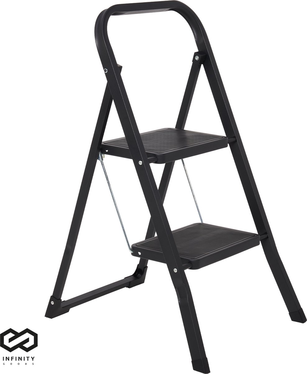 Brixy Stevige Huishoudtrap 2 Treden - Keukentrap Inklapbaar - Anti-Slip Brixy Stevige Huishoudtrap 2 Treden - Keukentrap Inklapbaar - Anti-Slip