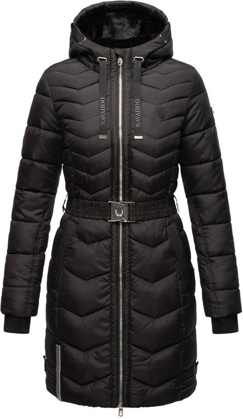 Navahoo Winterjas voor dames (XS-3XL) - gewatteerd met capuchon, riem, 6 zakken - N072, XXL