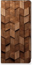 Book Wallet Case geschikt voor Samsung Galaxy A34 Wooden Cubes