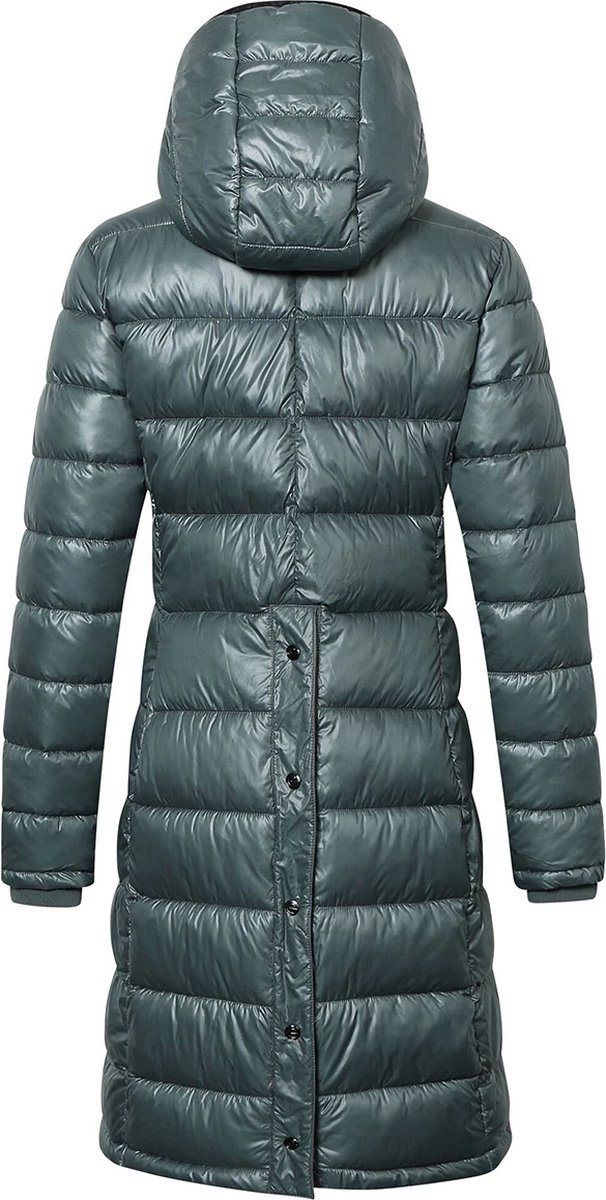 Manteau Long Matelassé Covalliero – Vert Olive, 100% Polyester, Neuf