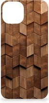 Houten Print Telefoonhoesje geschikt voor iPhone 15 Plus Wooden Cubes