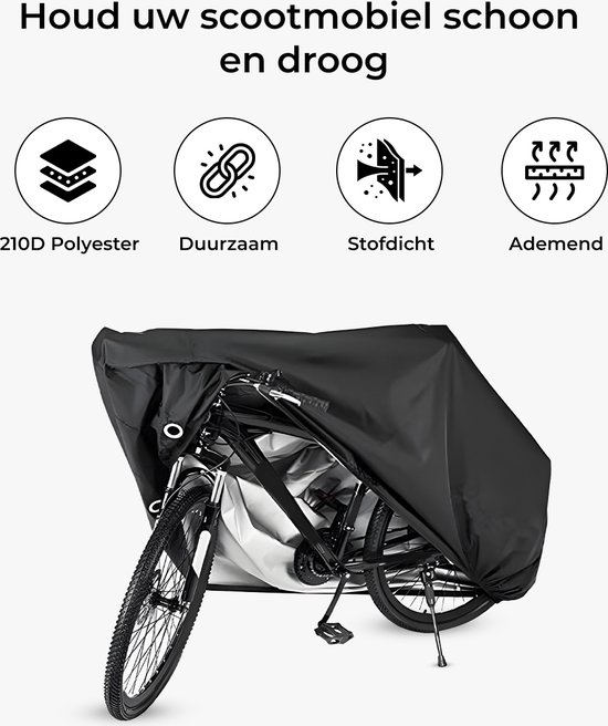 Fietshoes voor 1 fiets waterdicht - Inclusief gat voor slot - Beschermhoes - Cover - 190x65x98 cm van FIETSHOES — afbeelding 4