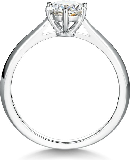 Ella - Bague de fiançailles solitaire moissanite en or blanc 18 carats - 1 carat