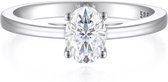 Eloise - 14k Witgouden Ovaal Solitair Moissanite Ring - 1.5 karaat