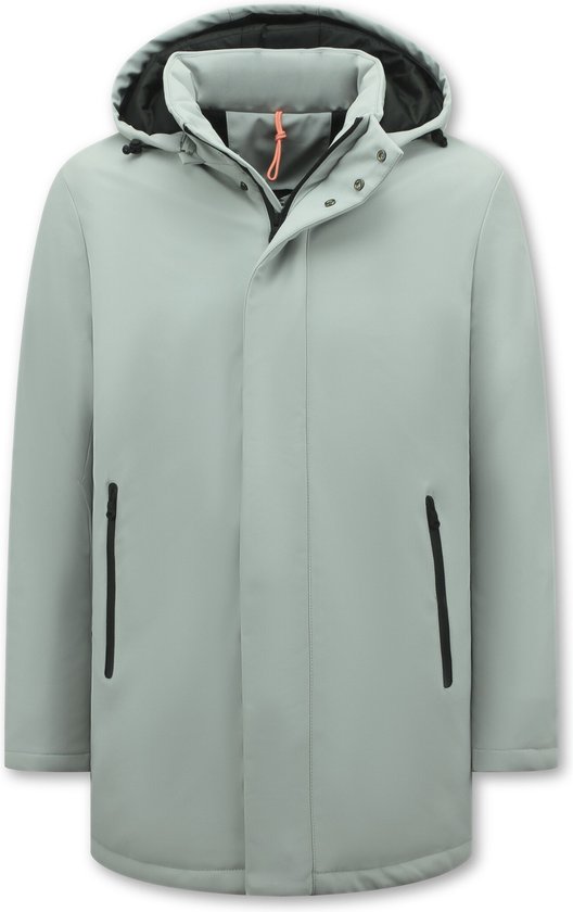 Winterjas Heren Waterdicht - Parka Jas Heren - Lange winterjas heren - 8766 - Witte Jas