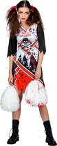 Wilbers & Wilbers - Cheerleader Kostuum - Zombie Scare Leader - Vrouw - Zwart, Wit / Beige - Large - Halloween - Verkleedkleding