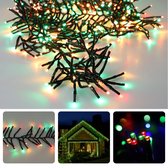 Cheqo® Kerstverlichting - Kerstboomverlichting - Kerstlampjes - 192 LED - 1.4M - Voor Binnen en Buiten - Timer - 3 Kleuren - 8 Lichtfuncties - Op Batterijen - Clusterverlichting - Sfeerverlichting - Feestverlichting - Rood - Groen