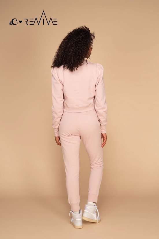 Pantalon de jogging long &C x REVIVE Blush Pink, taille S, modèle long, avec cordon de serrage, en coton biologique, EU