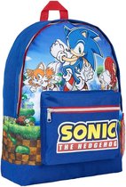 Sonic The Hedgehog-schooltas - Rugtas - kinderrugzak voor jongens - blauwe rugzak met grote capaciteit voor school, reizen, sport, boekentas, 2 vakken - Sonic-geschenken voor jongens - Donkerblauw