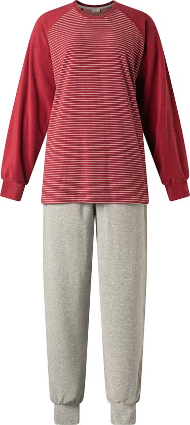 Dames pyjama Lunatex badstof 124204 rood maat L