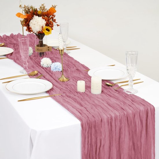 6 stuks champagne satijnen tafellopers voor bruiloft 12 x 108 inch