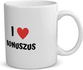 Akyol - i love bonuszus koffiemok - theemok - Zus - de liefste bonuszus - verjaardag - cadeautje voor zus - zus artikelen - kado - geschenk - 350 ML inhoud