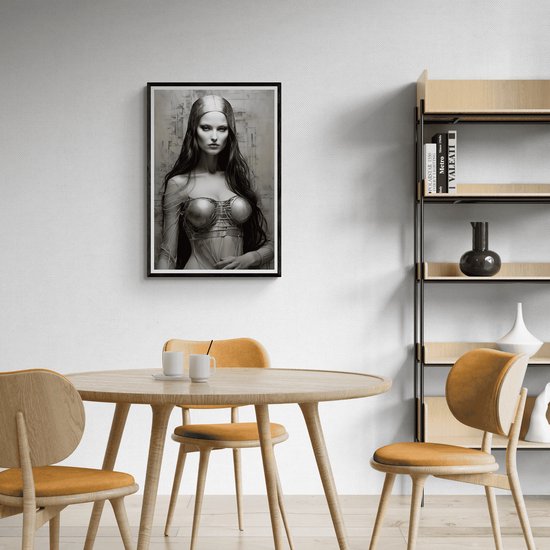 Femme en métal Poster | Affiche de science-fiction | Affiche intérieure | Affiche moderne | Résumé Affiche | 51x71cm | Décoration murale | Affiche murale | MT | Convient pour l'encadrement