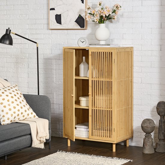 Bamboe kast Grong 110x66x40 cm houtkleurig