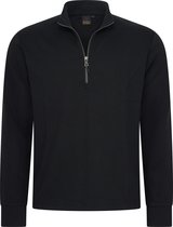 Mario Russo Pique Longsleeve Shirt - Trui Heren - Sweater Heren - Coltrui Heren - XL - Zwart