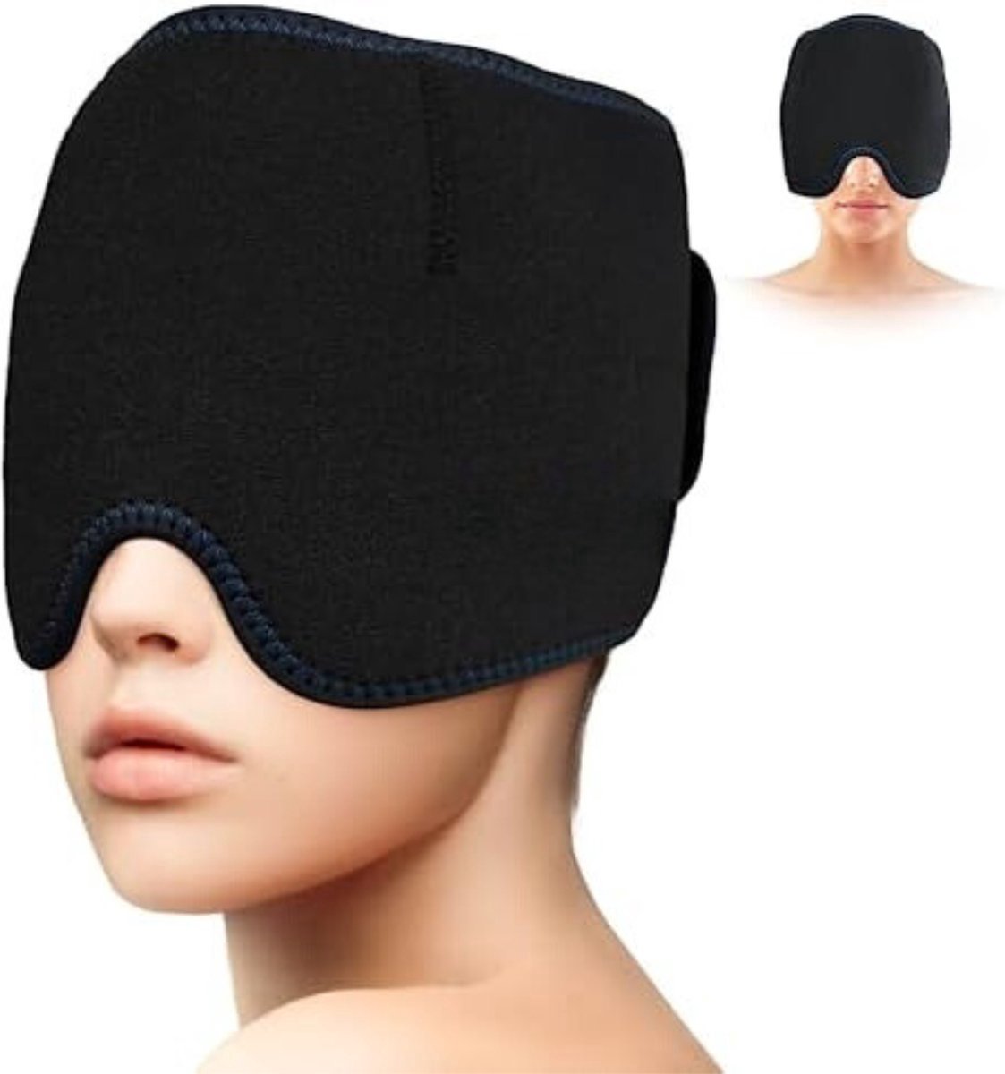 Goedkoopste Migraine Muts - Migraine Masker - Hoofdpijn Masker - Zwart