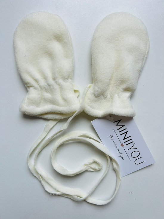 Moufles d'hiver Bébé Fleece avec cordon Zwart (3-18 mois) - gants | bol
