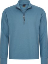Mario Russo Pique Longsleeve Shirt - Trui Heren - Sweater Heren - Coltrui Heren - L - Blauw
