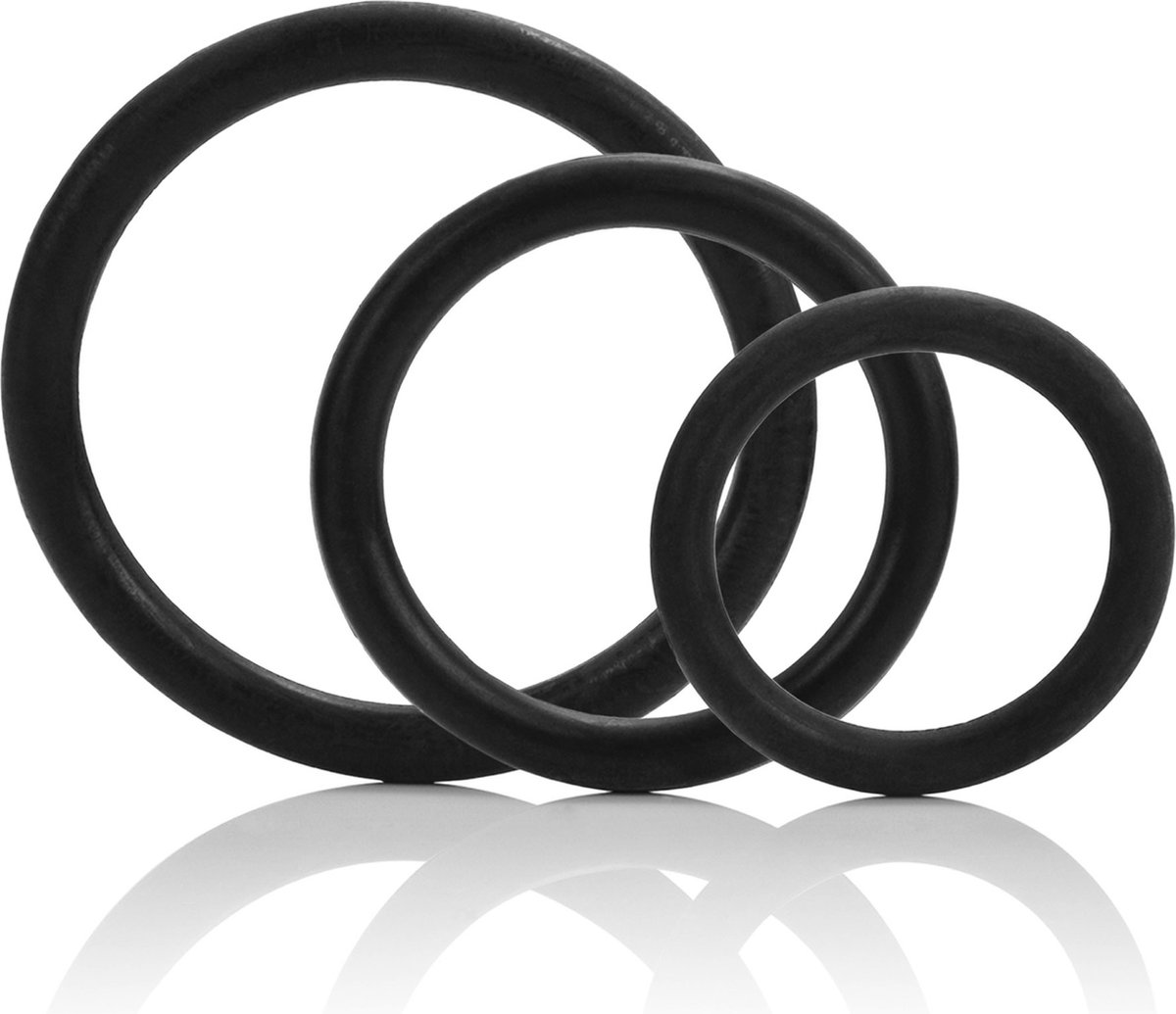 Goedkoopste California Exotic Novelties Tri-Ring - Cockring - Zwart - Ø 40 mm