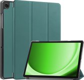 Hoesje Geschikt voor Samsung Galaxy Tab A9 Hoes Case Tablet Hoesje Tri-fold - Hoes Geschikt voor Samsung Tab A9 Hoesje Hard Cover Bookcase Hoes - Donkergroen