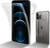 Cadorabo Hoesje geschikt voor Apple iPhone 13 in TRANSPARANT - 360° Full Body Case Cover Beschermhoes Voor- en achterbescherming, all-round bescherming met displaybescherming