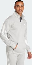 adidas Sportswear Future Icons 3-Stripes Sweatshirt met Halflange Rits - Heren - Grijs- S