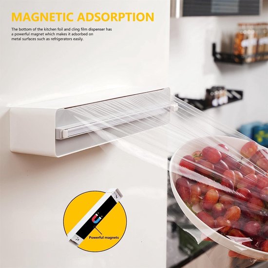 Distributeur De Film Et Papier D'aluminium - Coupe-feuille Pratique Pour Cuisine, Rangement Facile - 4