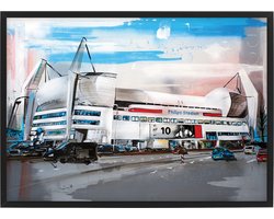 Eindhoven Philips voetbalstation print 43x30,6 cm (A3) *ingelijst & gesigneerd