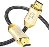 By Qubix Câble HDMI 8K 2.1 – 5 mètres - 48Gbps (60hz) - Résolution 7680x4320 - or - Série Gold - Câbles HDMI