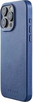 Mujjo - Full Leather Mag Case iPhone 15 Pro Max - blauw