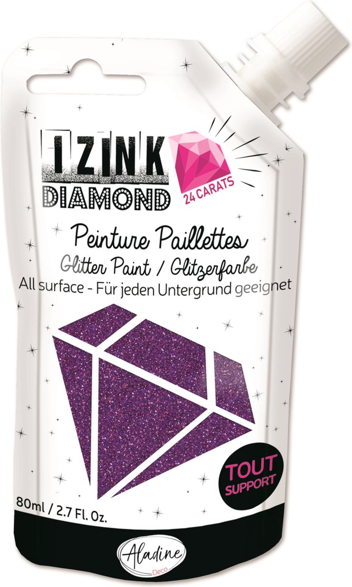 Paars 24 karaat Glitterverf Izink Diamond