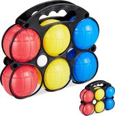 Relaxdays 2x jeu de boules set - kunststof - petanque spel voor kinderen gekleurd