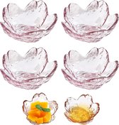 6 stuks roze kersenbloesems dessertkommen sauskommen glas dipschalen mini kristallen schalen voor ijs dessert dessert dessert snack voorgerechten rijst