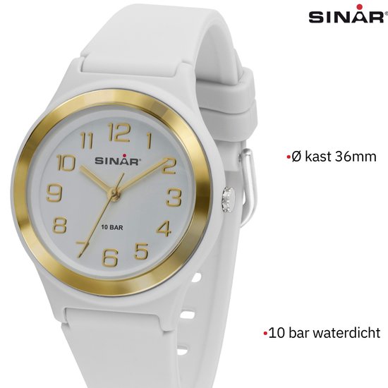 Sinar Horloge - Analoog - Blauw / Rosé - 36 mm - Verstelbaar bandje 13-18,5cm