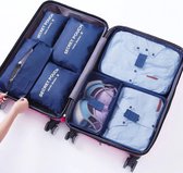 Nifkos Secret Lot de 7 Cubes d'emballage – Organiseur de valise de Luxe – Pour valises, sacs et sac à dos – Blauw foncé