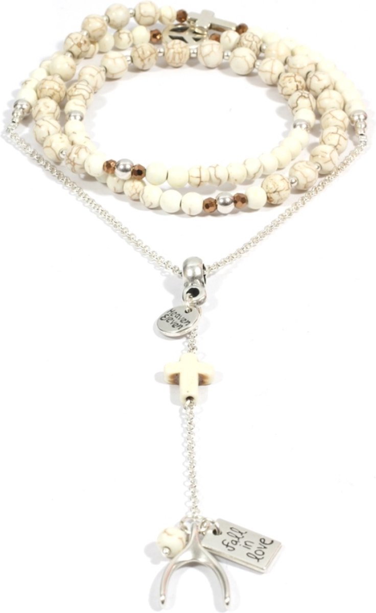 Heaven Eleven dames Ketting zilver plating - howliet - zilver wishbone