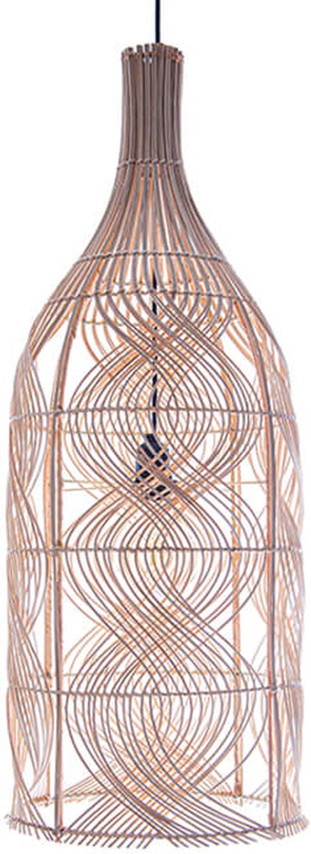 Hangemaakte Design Hanglamp Bottiglia Naturel Rotan woonkamer Slaapkamer 62 cm