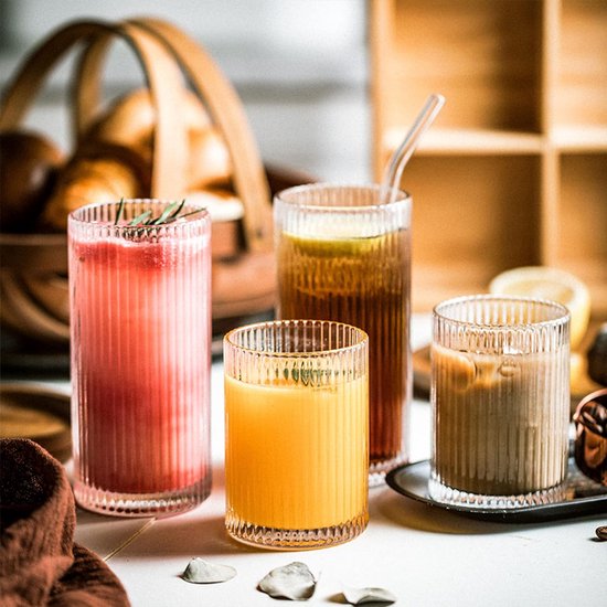 GLASSIQUE CADEAU Vintage Crystal Pineapple Gin, Rum, Vodka, Tequila Tropical Cocktail Glasses, Set of 4, 280ml Crystal Heavy Tumbler Glasses with Grooves for Classic Lowball Cocktails