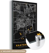 MuchoWow® Peinture sur verre - Kaatsheuvel - Carte - Carte - Plan de la ville - Noir et or - 120x180 cm - Peintures sur verre acrylique - Photo sur Glas