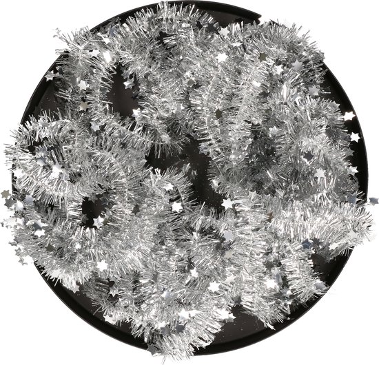 Guirlande de Noël - Guirlande en aluminium avec étoiles - Argent - 700 cm
