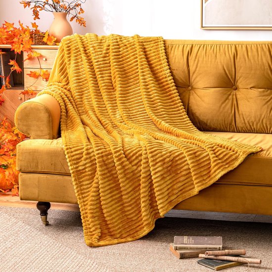 Couverture Plaid MIULEE Velours Flanelle - Vert - 170x200 Cm - Lit Canapé