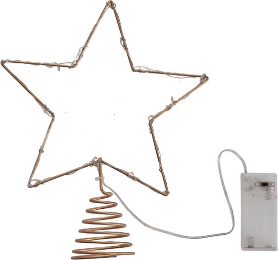 Ginger Ray - Gouden piek voor de kerstboom met lichtjes