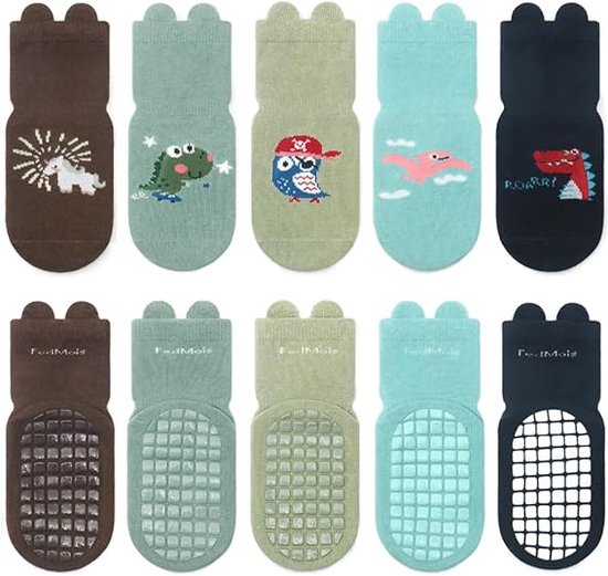 5 paires de chaussettes Bébé enfants avec chaussettes baskets antidérapantes coton invisible