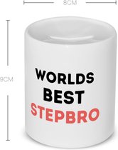 Akyol - worlds best stepbro Spaarpot - Broer - de beste stiefbroer - verjaardagscadeau - verjaardag - cadeau - cadeautje voor broer - broer artikelen - kado - geschenk - gift - 350 ML inhoud