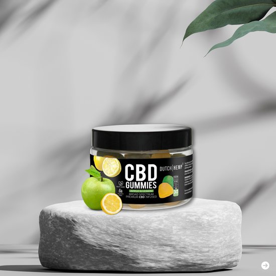 Dutch Hemp CBD-gummies - broad spectrum - 25 mg - apple/lemon