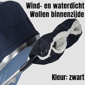 Allernieuwste.nl® Kinderwagen Handschoenen Handwarmer Buggy - Wollen Binnenzijde - Winddicht - Waterdicht - Gants de Poussette - Warme Handen Wanten - 2-in-1 - kleur Zwart