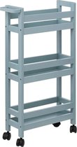 5Five rack de salle de bain extra petit sur roulettes - Rack sur pied à 3 étages pour la salle de bain - Meuble ouvert comme meuble de salle de bain - Arctic