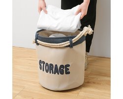 Bera Home Rond 40 L - Wasmand - Opvouwbaar - Stevig en Milieuvriendelijk - Met IJzeren Frame - 36x40 cm - Ideaal als Speelgoedmand en Wasbox