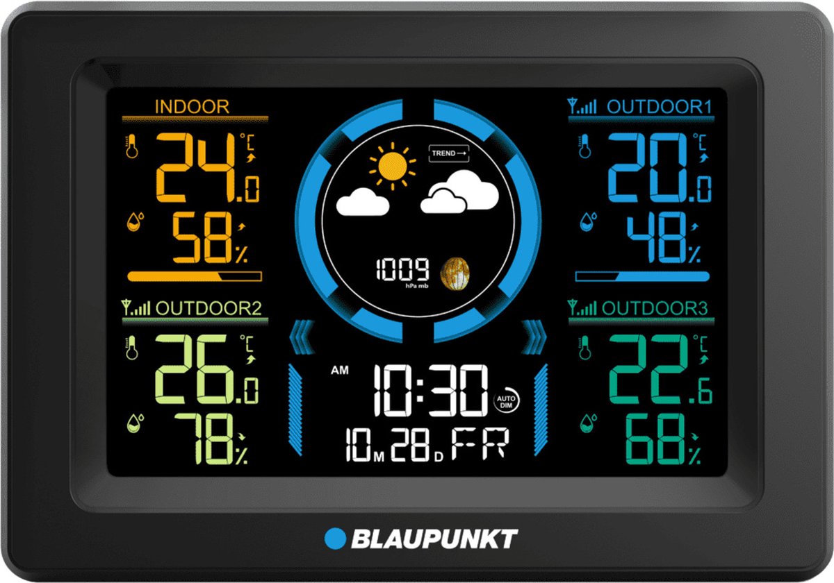 Blaupunkt - Station météo Blaupunkt WS40BK avec 3 capteurs couleur